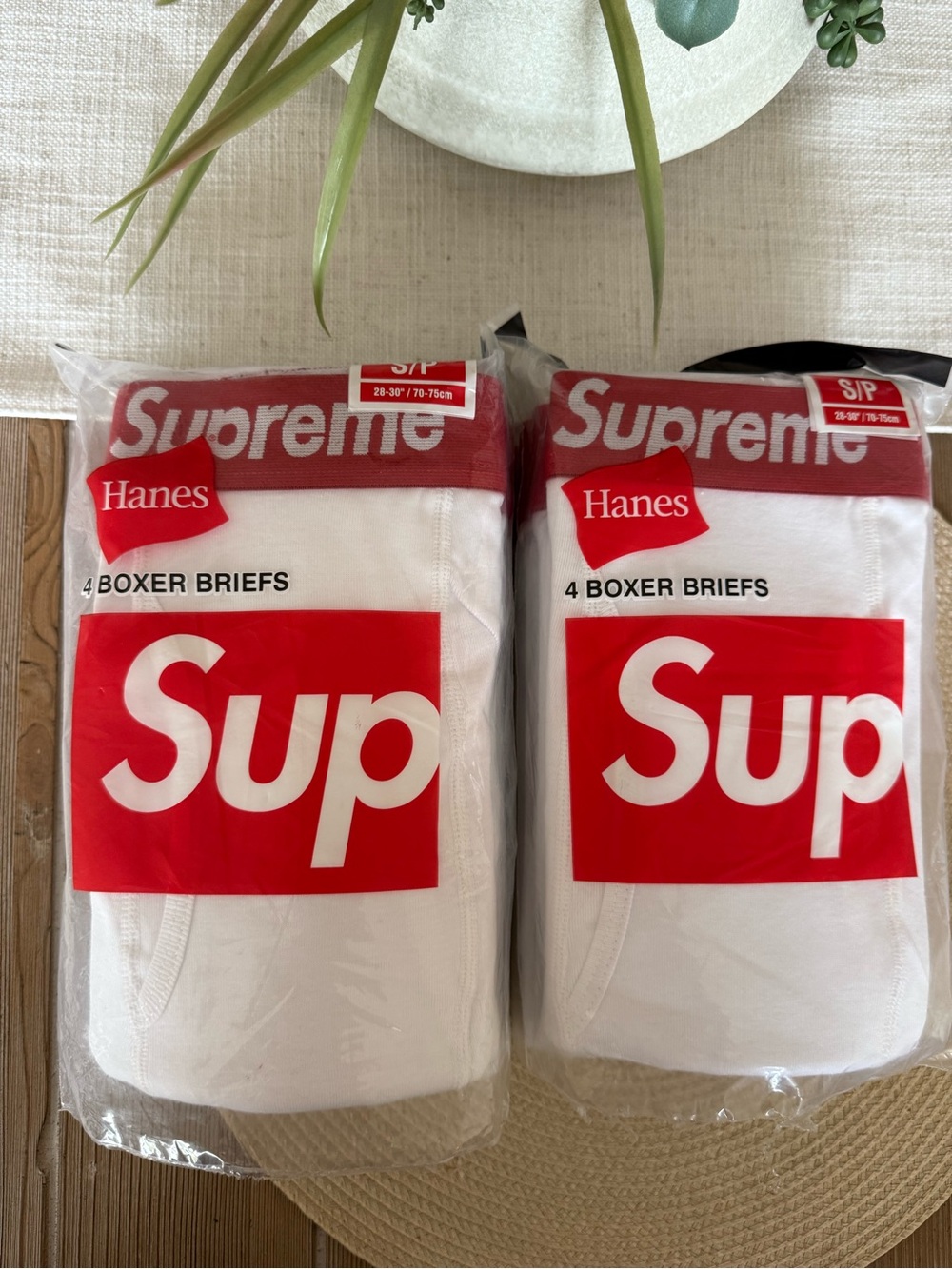 Hanes White Boxer Briefs (Hanes x Supreme Style) - Red/White Packaging